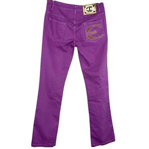 Just Cavalli by Roberto Cavalli Purple Straight Leg Jeans Sz 29 Vintage Y2K 2000